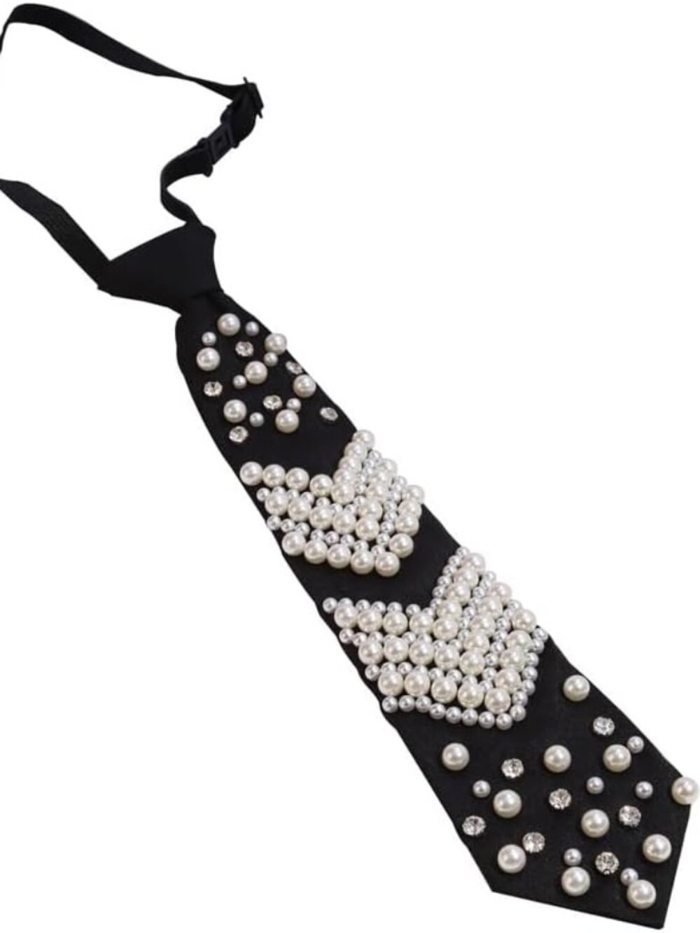 BRAND NEW Black Pre-tied Ties with Artificial Pearls